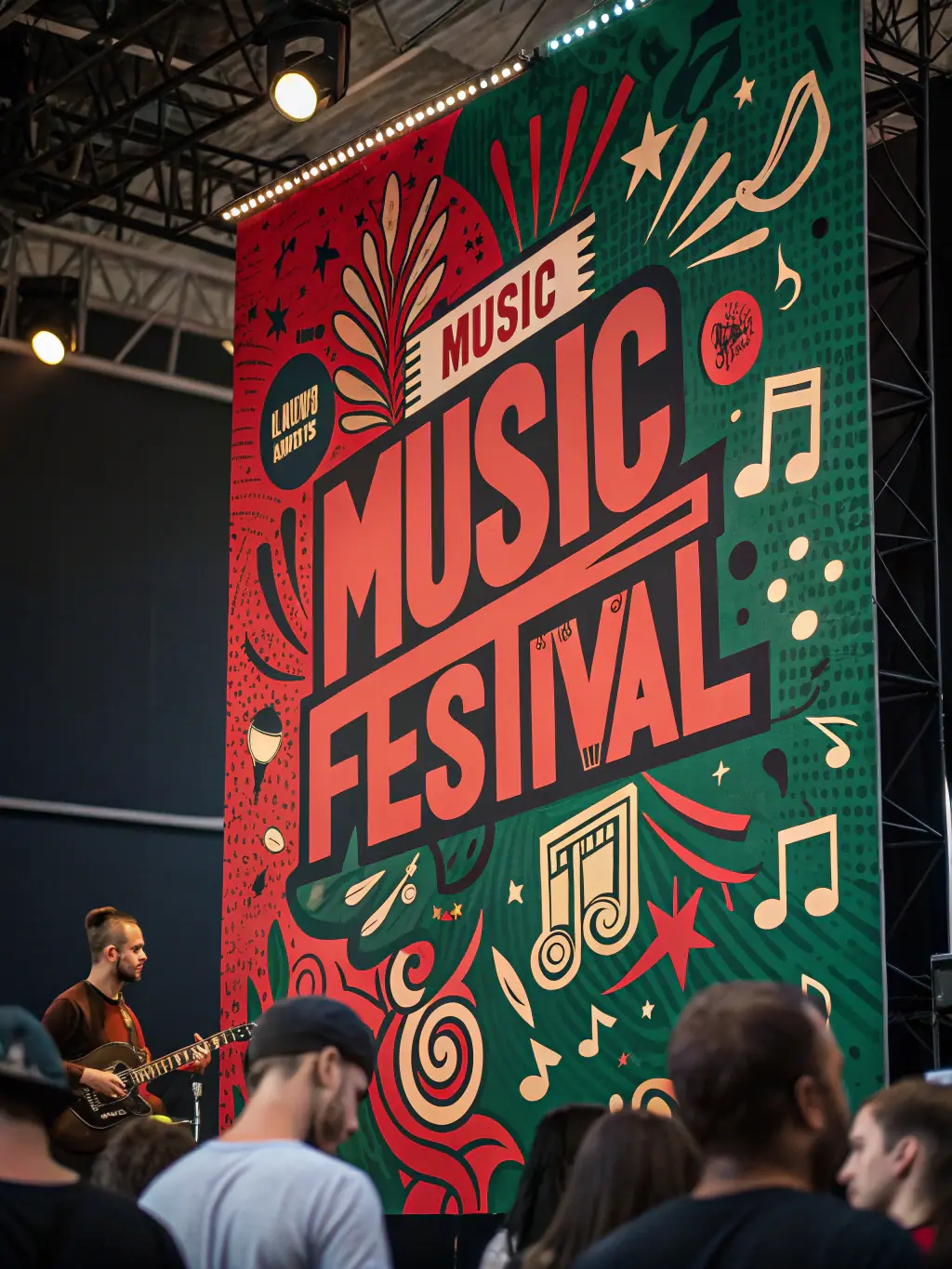 A vibrant poster showcasing a local music festival, with eye-catching graphics and clear, bold text, printed on high-quality glossy paper by PrintPro's flyer and poster printing service.